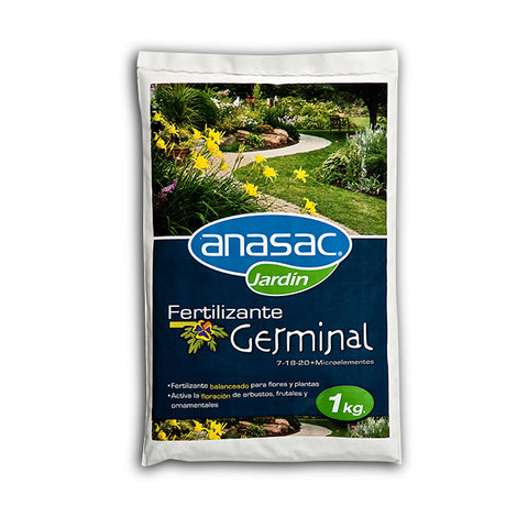 En esta imagen se ve Fertilizante Germinal de ANASAC Jardín. El producto se encuentra en su paquete / envoltorio. Es vendido en tiendajardin.cl