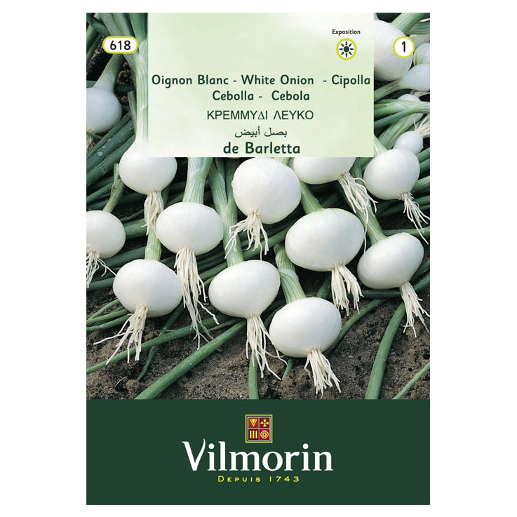En esta imagen se ve un sobre de semillas de Cebollin marca Vilmorin. El envase es de sobre verde y tiene una foto que muestra varios cebollines. Cómpralo en tiendajardin.cl